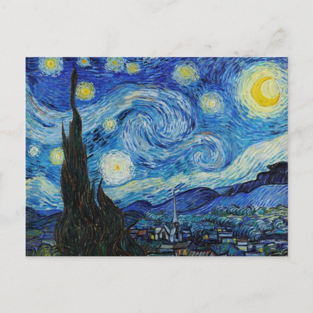 The Starry Night Van Gogh Art Print Postcard (Front)