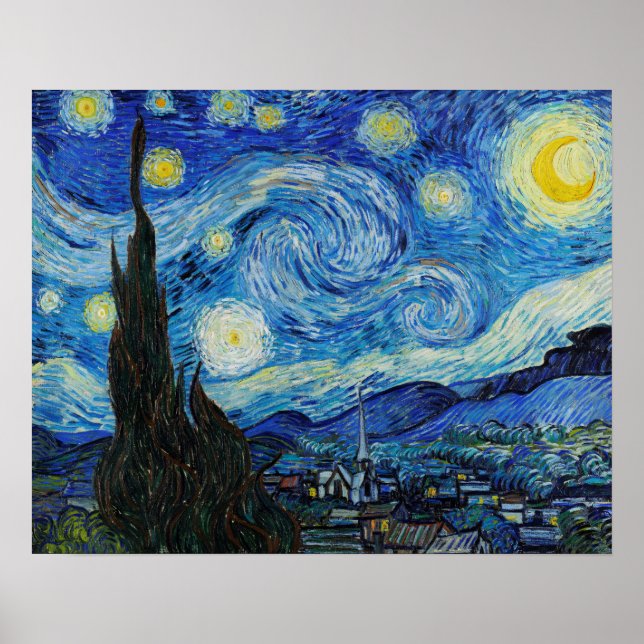 The Starry Night Van Gogh Art Print Poster (Front)