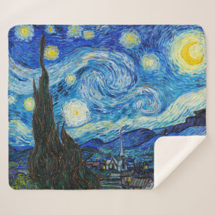 The Starry Night Van Gogh Sherpa Blanket