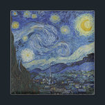 The Starry Night (Vincent van Gogh) (Famous Art) Magnet<br><div class="desc">This design features a famous painting by the Dutch Post-Impressionist painter Vincent van Gogh (1853–1890). It depicts the view from the east-facing window of his asylum room at Saint-Rémy-de-Provence, just before sunrise; van Gogh also added an imaginary village to the scene. "The Starry Night" is one of the most recognised...</div>