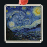 The Starry Night (Vincent van Gogh) (Famous Art) Metal Ornament<br><div class="desc">This design features a famous painting by the Dutch Post-Impressionist painter Vincent van Gogh (1853–1890). It depicts the view from the east-facing window of his asylum room at Saint-Rémy-de-Provence, just before sunrise; van Gogh also added an imaginary village to the scene. "The Starry Night" is one of the most recognised...</div>