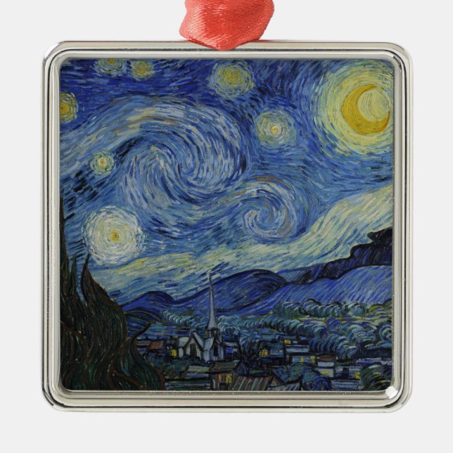 The Starry Night (Vincent van Gogh) (Famous Art) Metal Ornament (Front)