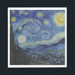 The Starry Night (Vincent van Gogh) (Famous Art) Napkin<br><div class="desc">This design features a famous painting by the Dutch Post-Impressionist painter Vincent van Gogh (1853–1890). It depicts the view from the east-facing window of his asylum room at Saint-Rémy-de-Provence, just before sunrise; van Gogh also added an imaginary village to the scene. "The Starry Night" is one of the most recognised...</div>
