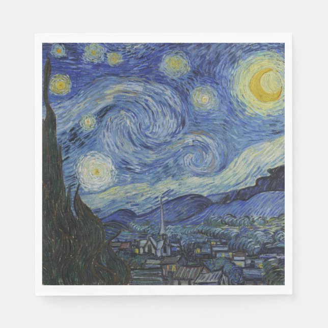 The Starry Night (Vincent van Gogh) (Famous Art) Napkin (Front)