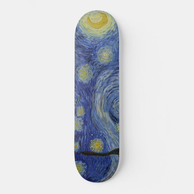 The Starry Night (Vincent van Gogh) (Famous Art) Skateboard (Front)