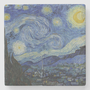 The Starry Night (Vincent van Gogh) (Famous Art) Stone Coaster