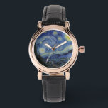 The Starry Night (Vincent van Gogh) (Famous Art) Watch<br><div class="desc">This design features a famous painting by the Dutch Post-Impressionist painter Vincent van Gogh (1853–1890). It depicts the view from the east-facing window of his asylum room at Saint-Rémy-de-Provence, just before sunrise; van Gogh also added an imaginary village to the scene. "The Starry Night" is one of the most recognised...</div>