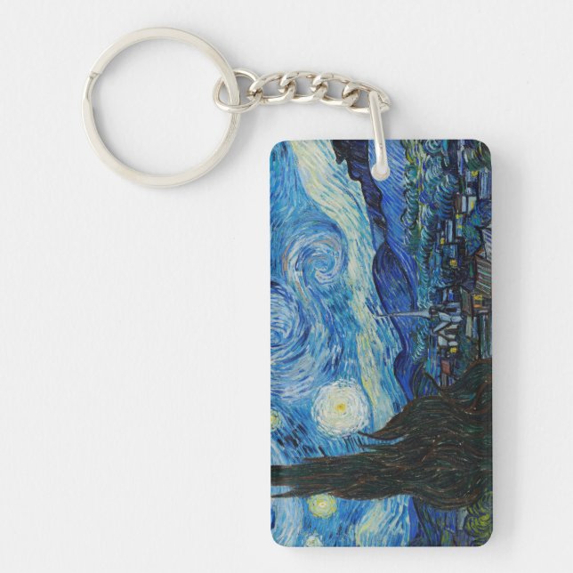 The Starry Night - Vincent Van Gogh Key Ring (Front)