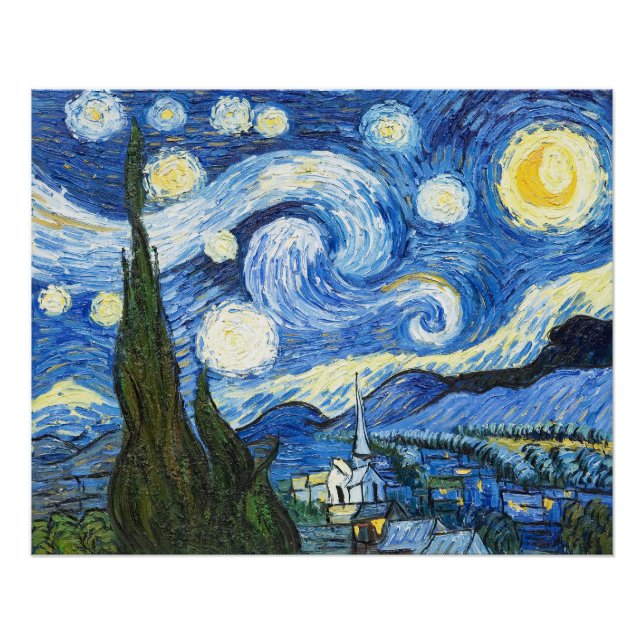 The Starry Night - Vincent van Gogh Poster (Front)