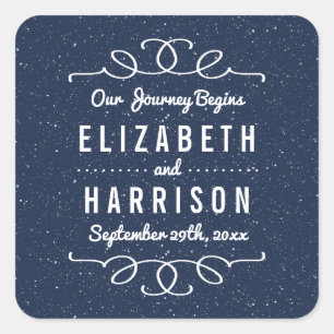 The Starry Night Wedding Collection - Favour Square Sticker