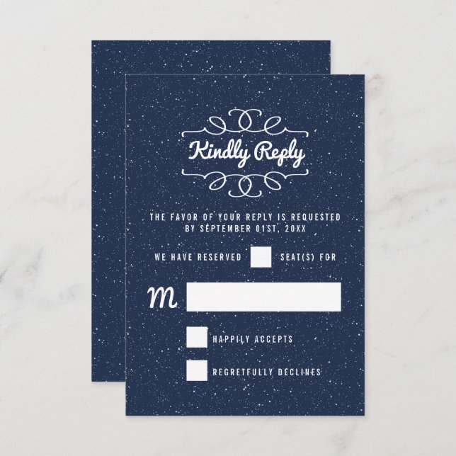 The Starry Night Wedding Collection RSVP Card (Front/Back)