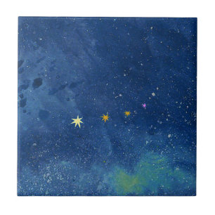 The starry sky illustration Ceramic Tile