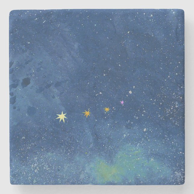  The starry sky illustration   Stone Coaster (Front)