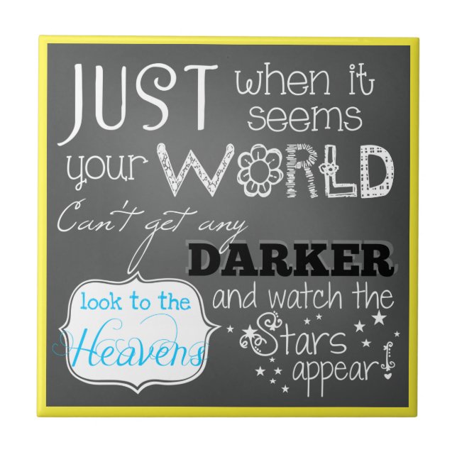 The Stars Appear Inspirational  CeramicTile Ceramic Tile (Front)