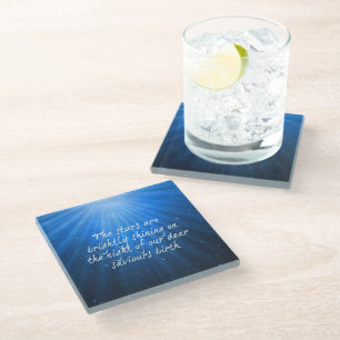 The Stars Shining Bright On The Dear Saviours Birt Glass Coaster