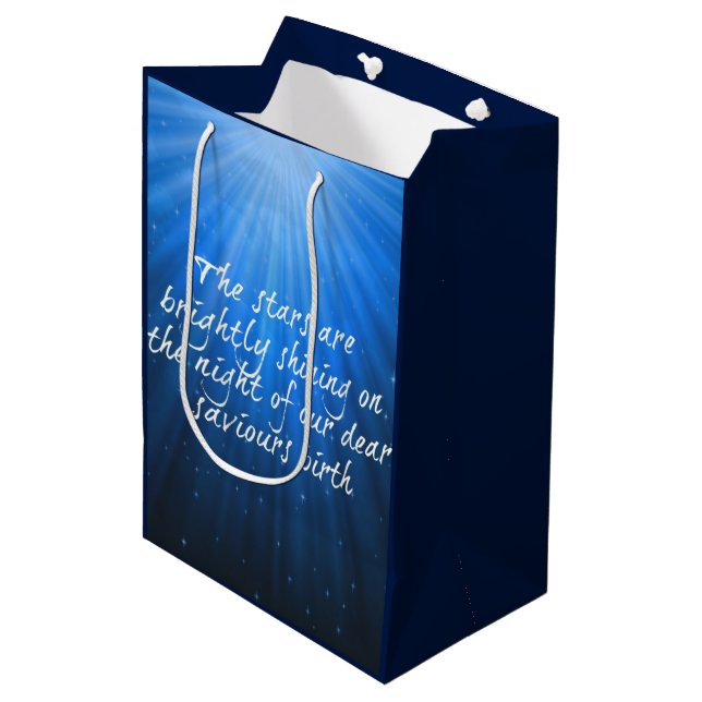 The Stars Shining Bright On The Dear Saviours Birt Medium Gift Bag (Front Angled)