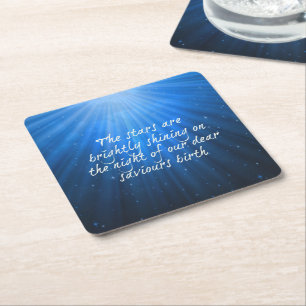The Stars Shining Bright On The Dear Saviours Birt Square Paper Coaster