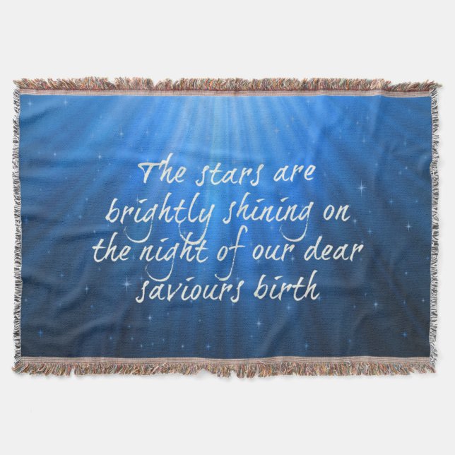 The Stars Shining Bright On The Dear Saviours Birt Throw Blanket (Front)