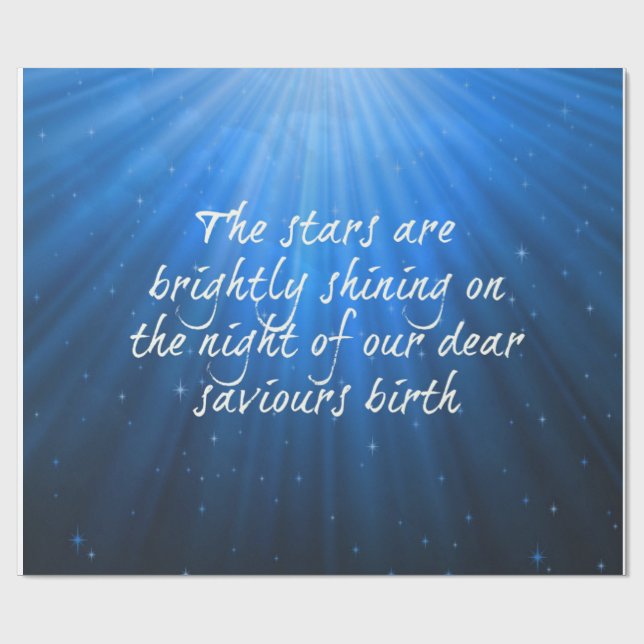 The Stars Shining Bright On The Dear Saviours Birt Wrapping Paper (Flat)