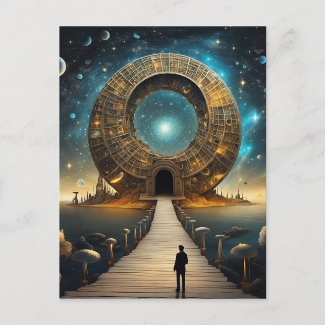 The stars wheel around the central point of the sp postcard (Front)