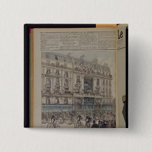 The start of the Paris-Brest bicycle race 15 Cm Square Badge