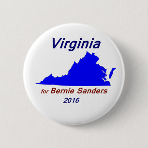 The State of Virginia for Bernie Sanders 6 Cm Round Badge