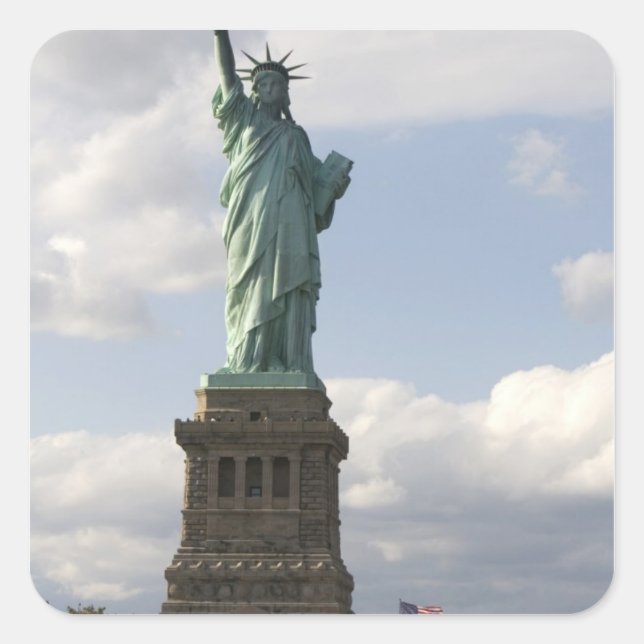The Statue of Liberty on Liberty Island in New Square Sticker (Front)