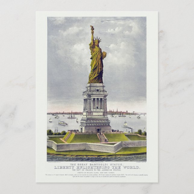 The Statue of Liberty, The Great Bartholdi Statue Invitation (Front)