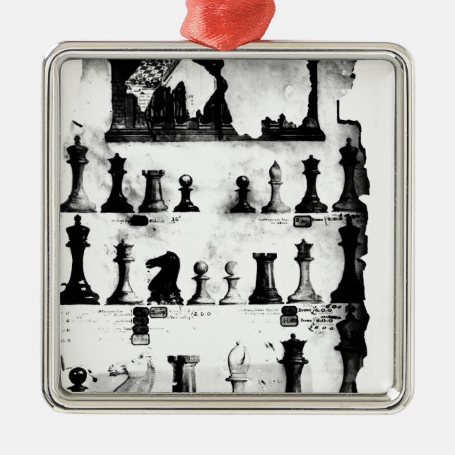 The Staunton Chessmen Patent Drawing Metal Tree Decoration (Front)