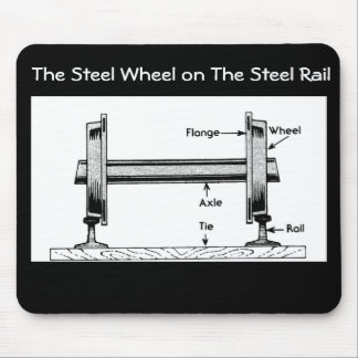 The Steel  Railway Wheel on The Steel Rail Mouse Pad