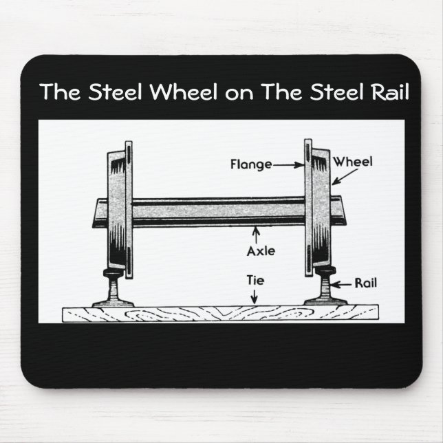 The Steel  Railway Wheel on The Steel Rail Mouse Pad (Front)