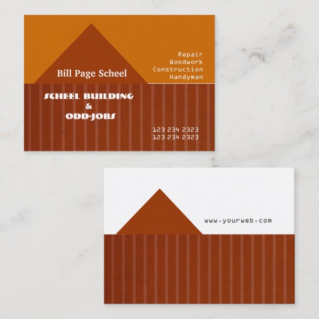 The Steeple Attic Handyman Remodeling Contractors Business Card (Front/Back)