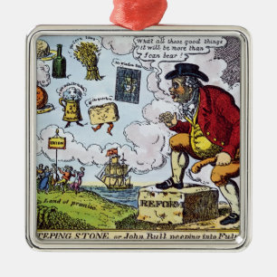 The Stepping Stone,John Bull peeping into Metal Ornament