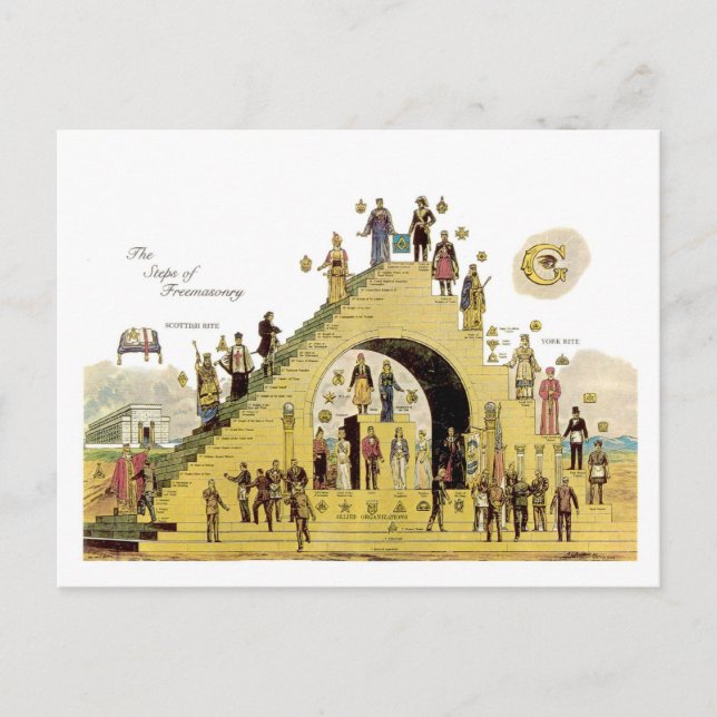 THE STEPS OF FREEMASONRY POSTCARD (Front)