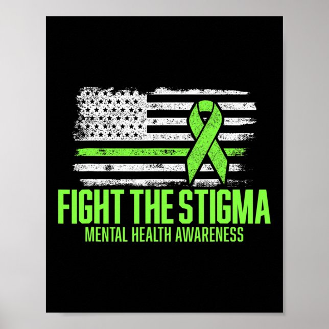 The Stigma American Flag Mental Health Awareness  Poster (Front)