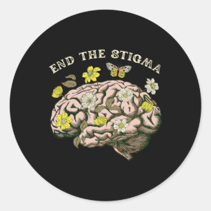 The Stigma Awareness Mental Health Problems Vintag Classic Round Sticker