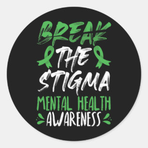 The Stigma Green Mental Health Awareness Classic Round Sticker