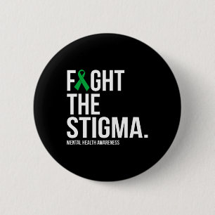 The Stigma Green Ribbon Mental Health 6 Cm Round Badge