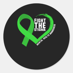 The Stigma Mental Health Awareness Depression Anxi Classic Round Sticker