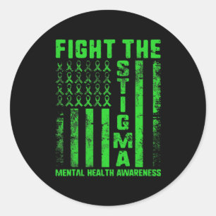 The Stigma Mental Health Awareness Depression Anxi Classic Round Sticker