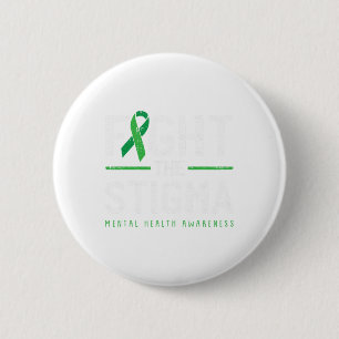 The Stigma Mental Health Awareness Green Ribbon 1 6 Cm Round Badge