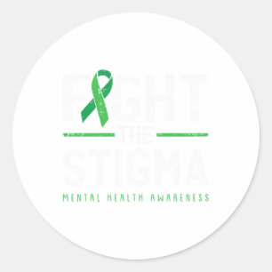 The Stigma Mental Health Awareness Green Ribbon 1 Classic Round Sticker