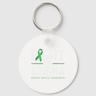 The Stigma Mental Health Awareness Green Ribbon 1  Key Ring