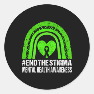 The Stigma Mental Health Awareness Green Ribbon Classic Round Sticker