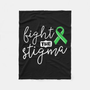 The Stigma Mental Health Awareness Green Ribbon  Fleece Blanket