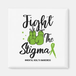 The Stigma Mental Health Awareness May Green Ribbo Magnet