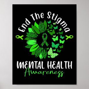 The Stigma Mental Health Awareness Ribbon Butterfl Poster