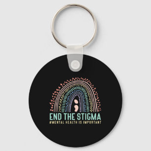 The Stigma Mental Health Is Important Rainbow Key Ring