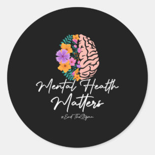 The Stigma Mental Health Matters Mental Awareness Classic Round Sticker