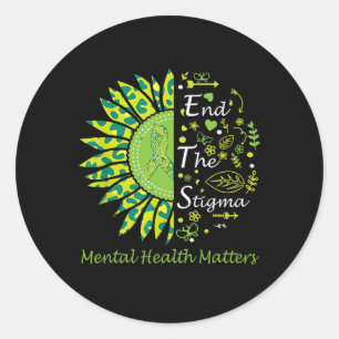 The Stigma Mental Health Problems Ribbon Awareness Classic Round Sticker